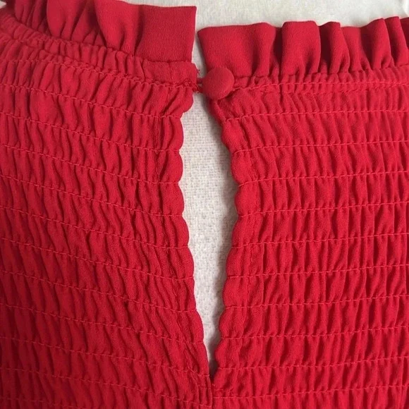 Nanette Lepore Smocked Midi Dress with Tiered Skirt and Ruffle Detail - Size 12 - Picture 8 of 13